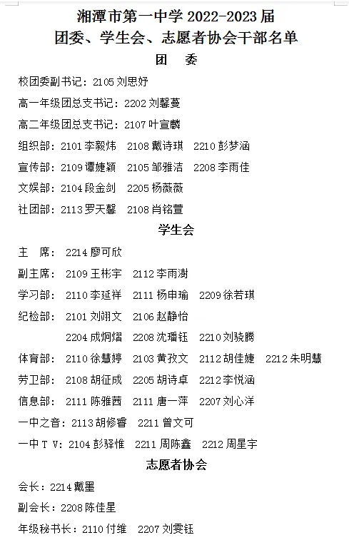 勇担新使命，奋进新征程|湘潭市第一中学2022年团员、学生代表大会