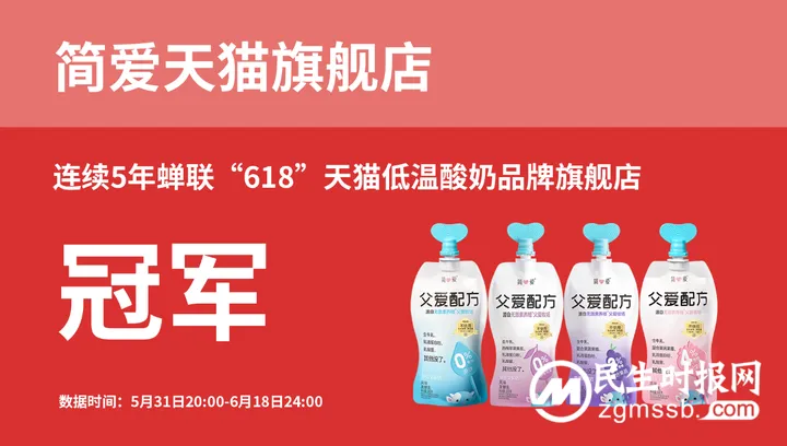 构建多元发展引擎 简爱“618”连续5年领跑天猫低温酸奶品牌旗舰店 构建多元发展引擎 简爱“618”连续5年领跑天猫低温酸奶品牌旗舰店