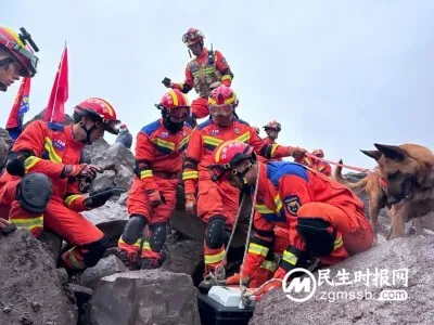 镇雄山体滑坡救援——战斗在救援一线的消防搜救犬