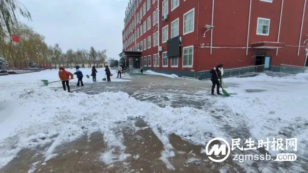 魏城镇中心校辖区学校校园清雪除冰纪实