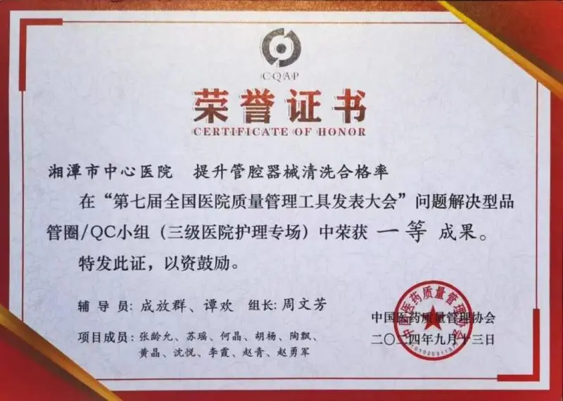 【中心医院·医者红】“品”出优质,“管”出质量,“圈”出一等奖! 【中心医院·医者红】“品”出优质,“管”出质量,“圈”出一等奖!