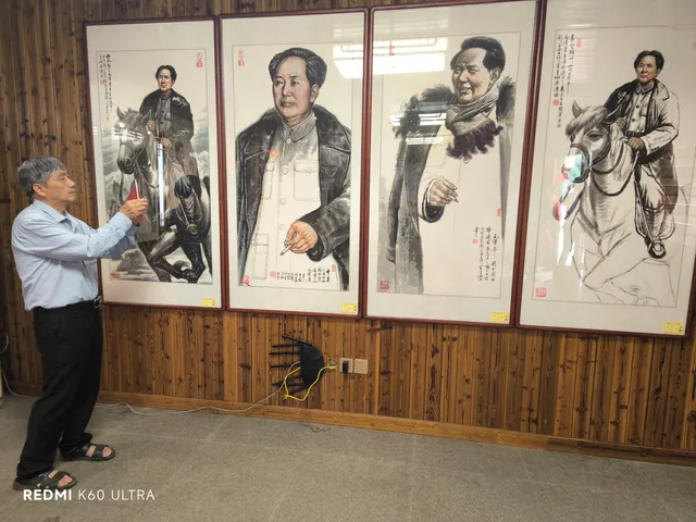 徜徉红色文化  相约尚鑫农庄 ——“湖南亘古”举办国庆红色文化主题画展