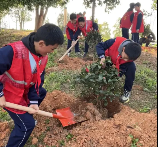 挥锹培土植新绿 校社携手育文明 ——湘潭市第三中学爱绿护绿行动 挥锹培土植新绿 校社携手育文明 ——湘潭市第三中学爱绿护绿行动