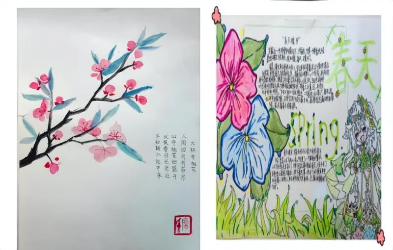 做自己的小花 ——湘潭市二中2025年上学期美术特色作业之“我眼中的春天”