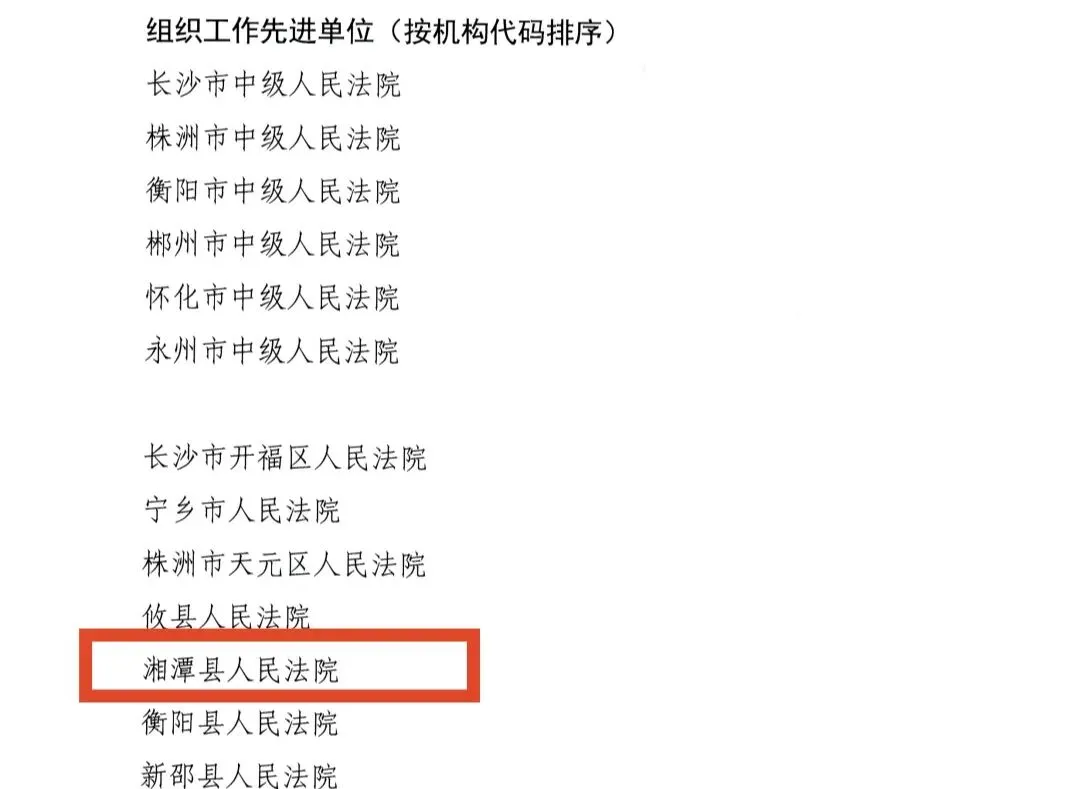 湘潭县法院4篇论文在全省法院第二十三届理论研讨会获奖,获评"组织工作先进单位"