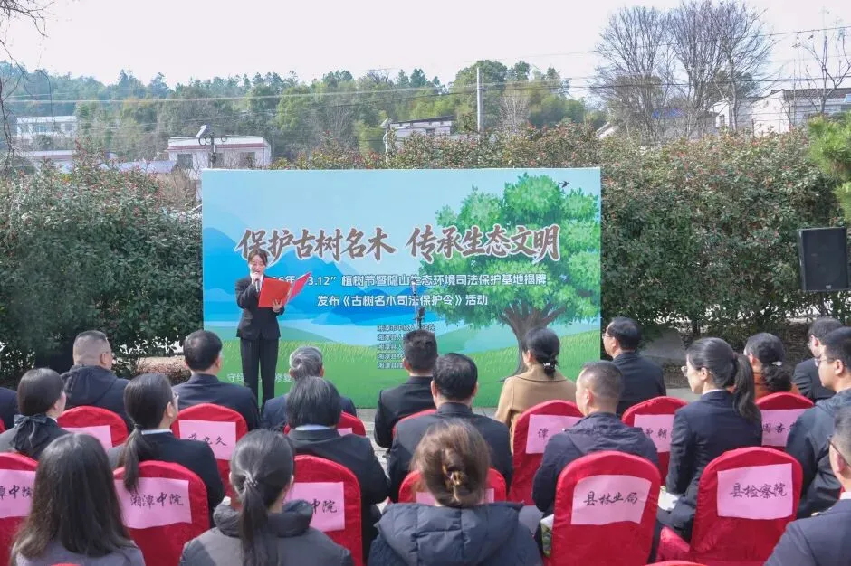 “检察蓝”守护“古树青”:隐山生态环境司法保护基地揭牌,多部门联合发布司法保护令