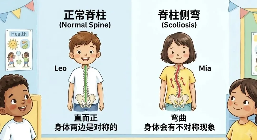 30天科学干预见成效!26°脊柱侧弯改善至14°,见证少年体态蜕变