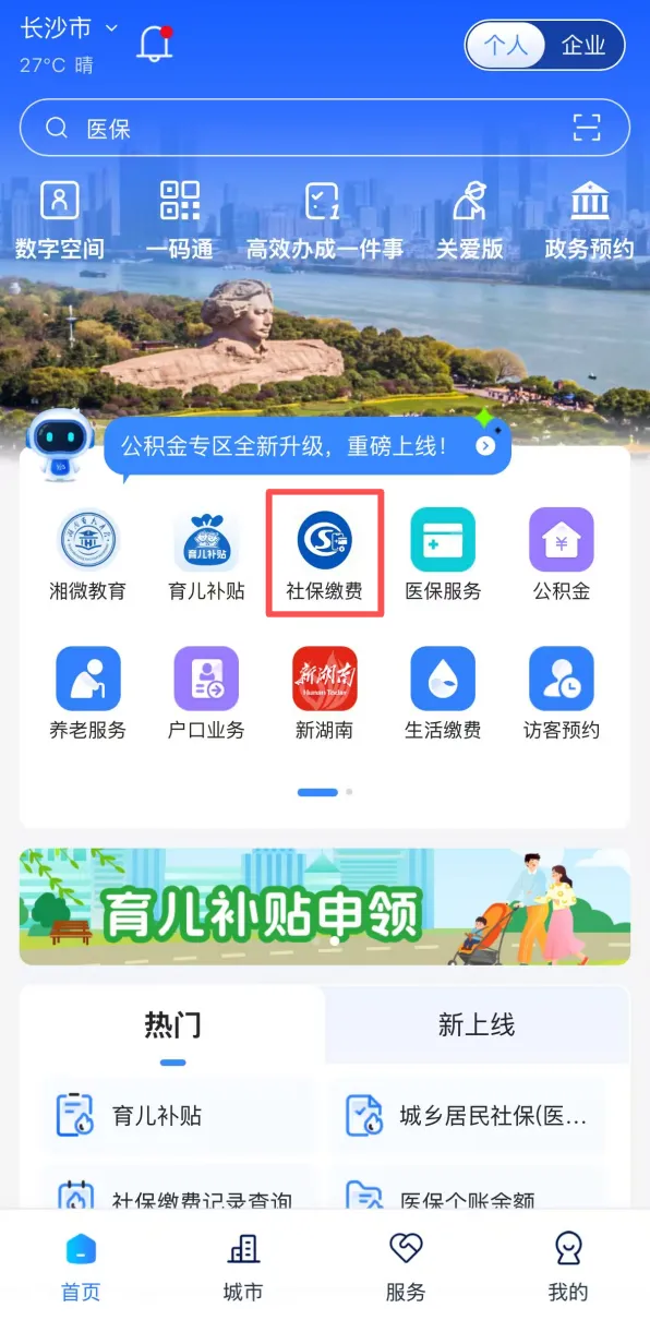 2027年医保缴费，就上“湘易办”